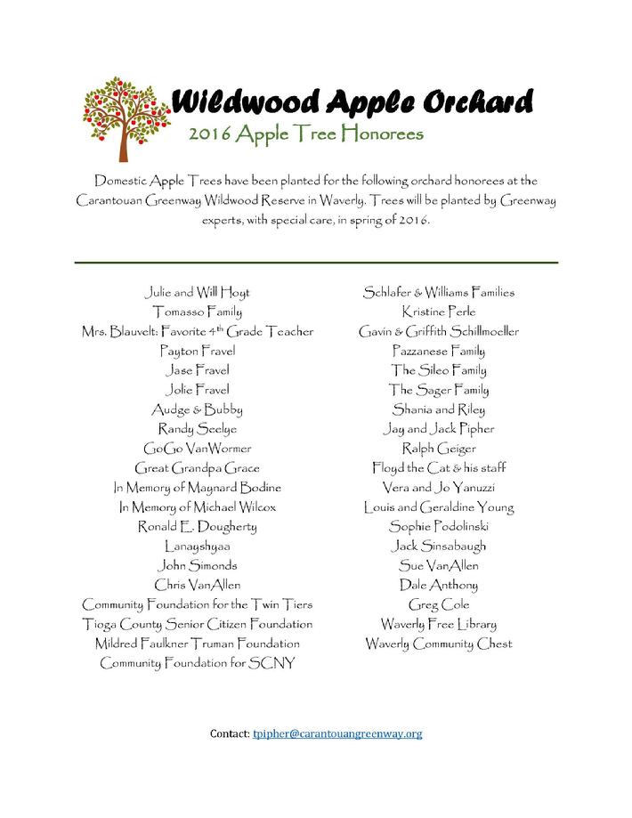 Click on the image to download our Apple Orchard Honorees!